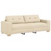 vidaXL Sofa 3 pcs Kremowy 221 x 80 x 80 cm Tkanina lniana