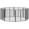 vidaXL Bramka dla psa 8 szt. Czarny 80 x 80 cm Stal ocynkowana