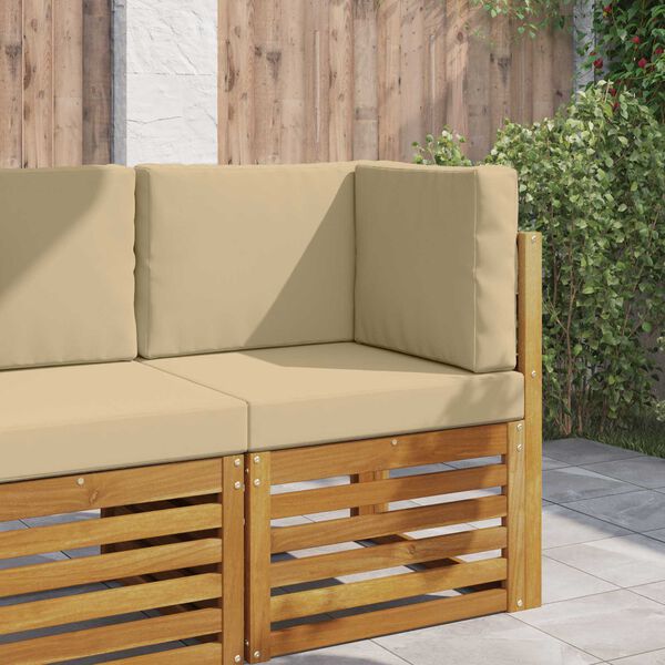 vidaXL Poduszka do sofy na zewnątrz 3 pcs Beżowy Poliester