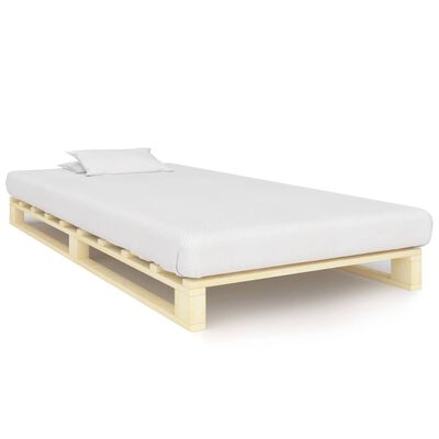 vidaXL Rama łóżka z palet, lite drewno sosnowe, 100 x 200 cm