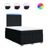 vidaXL Ł&oacute;żko kontynentalne z materacem, czarne, 120x190 cm, tkanina