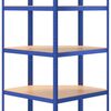 vidaXL Regał narożny z 5 p&oacute;łkami, niebieski, materiał drewnopochodny