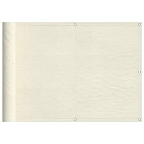 vidaXL Parawan balkonowy, kremowy, 75x1000 cm, 100% poliester Oxford