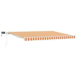 vidaXL Markiza wysuwana Ż&oacute;łty i pomarańczowy 450 &times; 300 cm