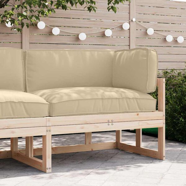 vidaXL Zestaw poduszek na paletę 3 pcs Beżowy Materiał Oxford