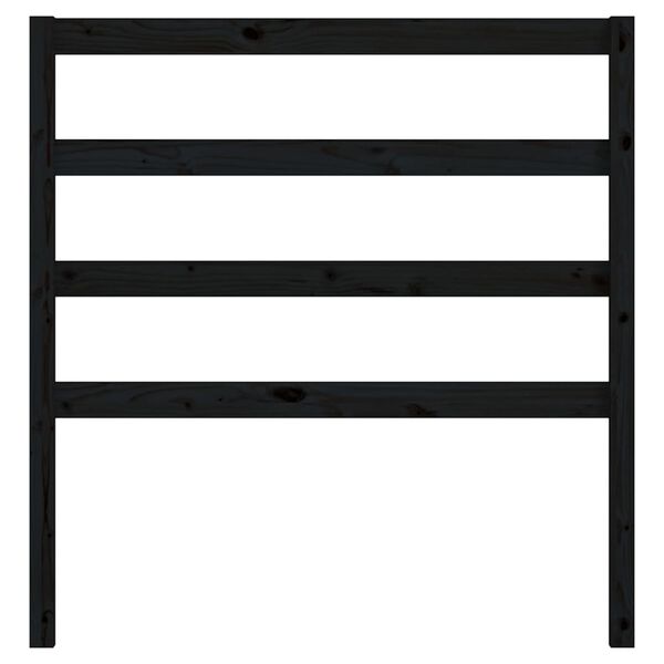 vidaXL Wezgłowie łóżka, czarne, 106x4x100 cm, lite drewno sosnowe