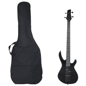 vidaXL Gitara basowa dla początkujących, z torbą, czarna, 4/4, 46