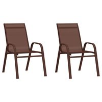 vidaXL Sztaplowane krzesła ogrodowe, 2 szt., brąz, tworzywo textilene