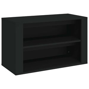 vidaXL P&oacute;łka na buty, czarna, 75x35x45 cm, materiał drewnopochodny