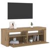 vidaXL Szafka pod TV z oświetleniem LED, dąb artisan, 120x35x40 cm