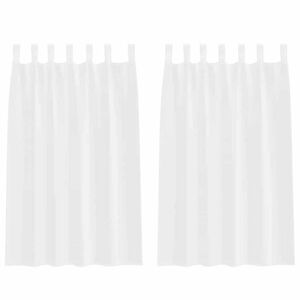 vidaXL Firany Voile z zasłonami 2 pcs Biały 175 x 140 cm Poliester