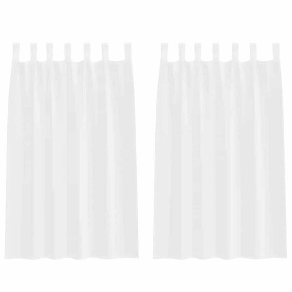 vidaXL Firany Voile z zasłonami 2 pcs Biały 175 x 140 cm Poliester