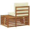 vidaXL Sofa końcowa na zewnątrz z poduszką Naturalny 91 x 63 x 73 cm
