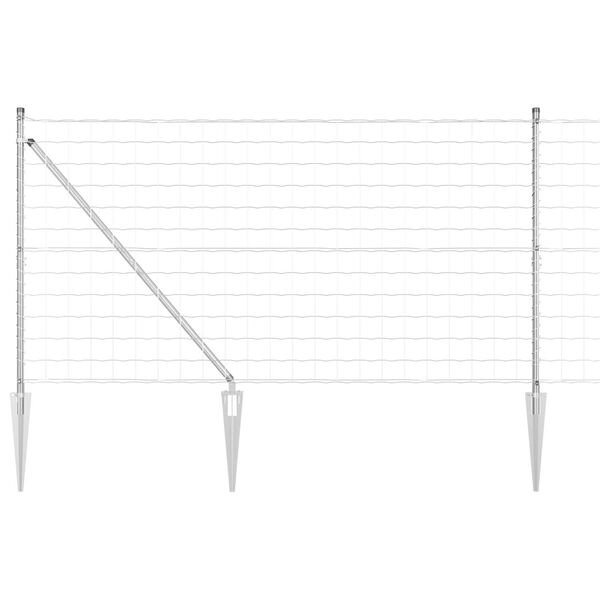 vidaXL Ogrodzenie z słupkiem Srebrny 1,2 x 10 m Stal