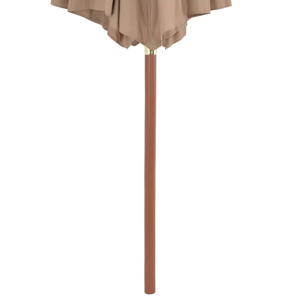 vidaXL Parasol ogrodowy na drewnianym słupku, 300 cm, taupe