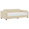 vidaXL Sofa z materacem do spania, kremowa, 100x200 cm, tkanina