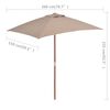 vidaXL Parasol ogrodowy na drewnianym słupku, 150 x 200 cm, taupe