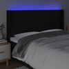 vidaXL Zagł&oacute;wek do ł&oacute;żka z LED, czarny, 203x16x118/128 cm, tkanina