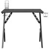 vidaXL Biurko do gier z nogami w kształcie Y, czarne, 90x60x75 cm