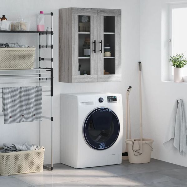 vidaXL Szafka wisząca, szary dąb sonoma, 69,5x34x90 cm