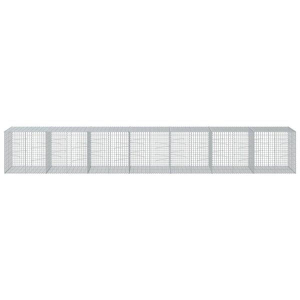 vidaXL Kosz gabionowy z pokrywą, 700x100x100 cm, galwanizowane żelazo