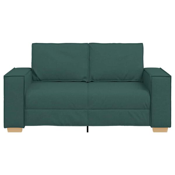 vidaXL Sofa 2-osobowa Ciemnozielona 160x78x84 cm Tkanina
