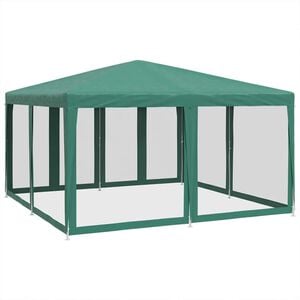 vidaXL Namiot imprezowy z 8 ścianami z siatki, zielony, 4x4 m, HDPE