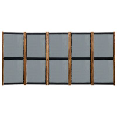 vidaXL Parawan 5-panelowy, czarny, 350 x 170 cm