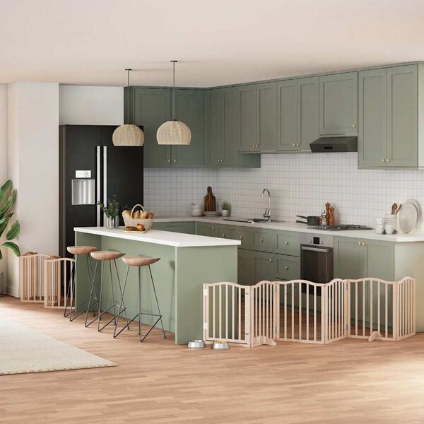 vidaXL Składana bramka dla psa, z drzwiami, 15 paneli, 750 cm