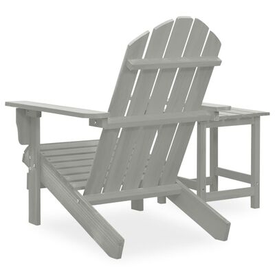 vidaXL Krzesło ogrodowe Adirondack ze stolikiem, drewno jodłowe, szare