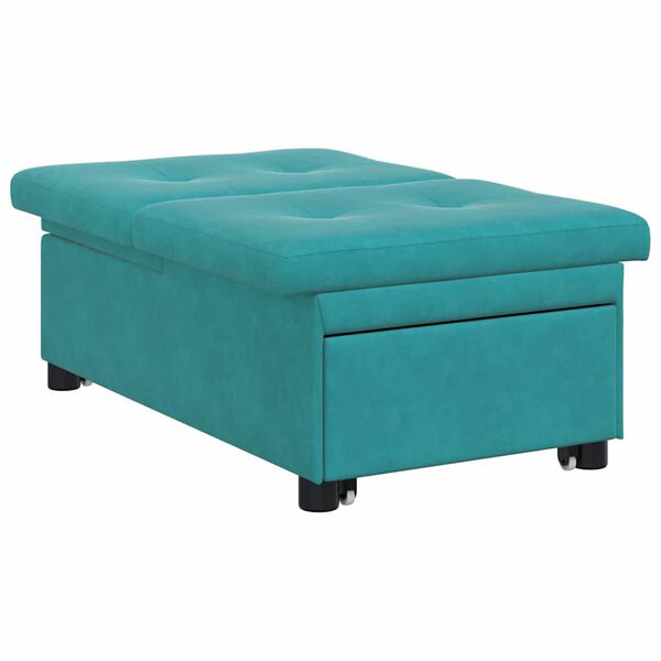 vidaXL Sofa Bed Turkusowy 194 x 67 x 82 cm Aksamit