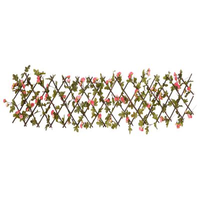 vidaXL Kratka ze sztucznym bluszczem, rozsuwany, ciemny róż, 180x20 cm