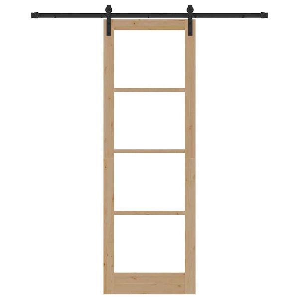 vidaXL Drzwi przesuwne ORKDAL Naturalny i czarny 78 x 232 cm