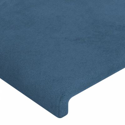 vidaXL Rama łóżka z zagłówkiem, ciemnoniebieska, 90x190 cm, aksamitna