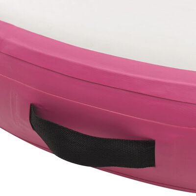 vidaXL Mata gimnastyczna z pompką, 100x100x10 cm, PVC, różowa