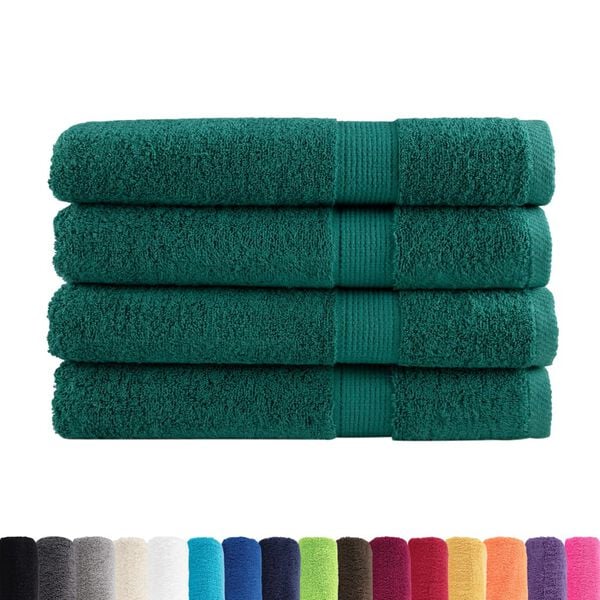vidaXL Ręczniki premium SOLUND, 4 szt., zielone, 80x200 cm, 600 g/cm&sup2;
