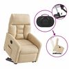 vidaXL Podnoszony fotel rozkładany, kremowy, mikrofibra