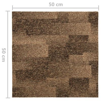 vidaXL Podłogowe płytki dywanowe, 20 szt., 5 m², brązowe