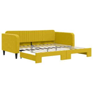 vidaXL Sofa rozsuwana, ż&oacute;łta, 100x200 cm, aksamit