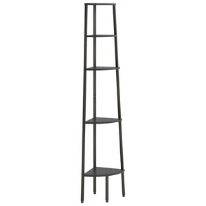 vidaXL Regał narożny, 5 p&oacute;łek, czarny, 45,5x31,5x180 cm
