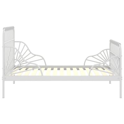 vidaXL Przedłużana rama łóżka, biała, metalowa, 80x130/200 cm
