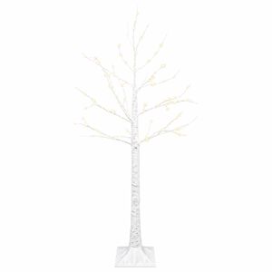 vidaXL Brzozowa choinka bożonarodzeniowa Biały 22 x 22 x 120 cm