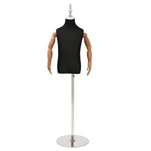 vidaXL Regulowany manekin 120-150 cm z podstawą Dla obu płci PP Czarny
