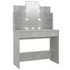 vidaXL Toaletka z oświetleniem LED, betonowa szarość, 96x40x142 cm