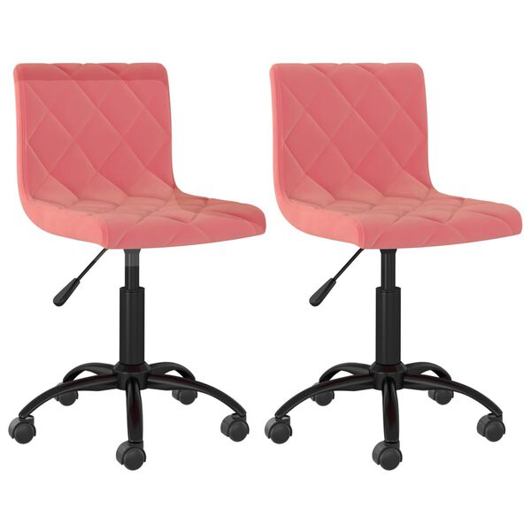 vidaXL Obrotowe krzesła stołowe, 2 szt., r&oacute;żowe, aksamitne