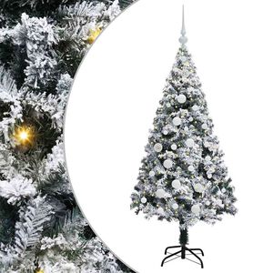 vidaXL Sztuczna choinka z podstawą Biały 150 cm PVC i Stal i Plastik