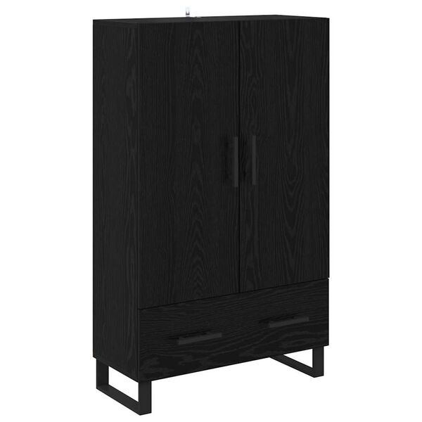 vidaXL Highboard Czarny Dąb 69,5 x 30 x 115 cm Materiał drewnopochodny