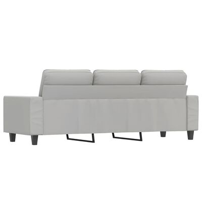vidaXL 3-osobowa sofa, jasnoszary, 180 cm, tapicerowana mikrofibrą