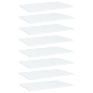 vidaXL P&oacute;łki na książki, 8 szt., białe, 60x40x1,5 cm, płyta wi&oacute;rowa