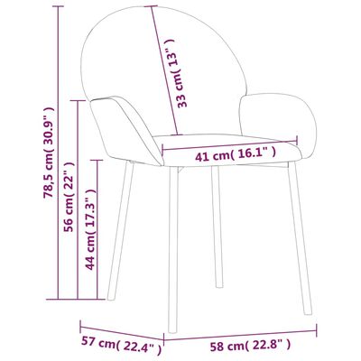 vidaXL Krzesła stołowe, 2 szt., kremowe, obite aksamitem